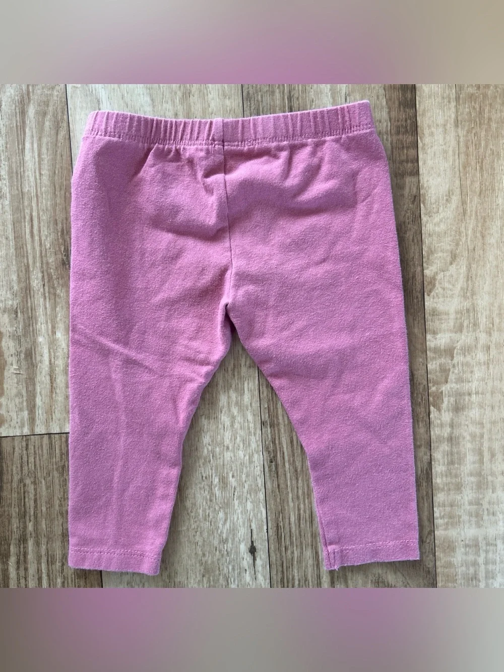 Mauve pink cotton blend baby leggings size 12 months